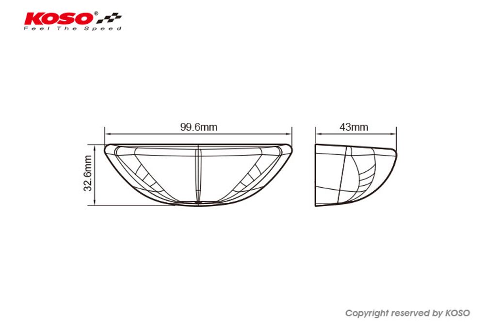 KOSO LED-Ruecklicht GT-03 (rotes Glas) mit Bremslicht E-geprüft
