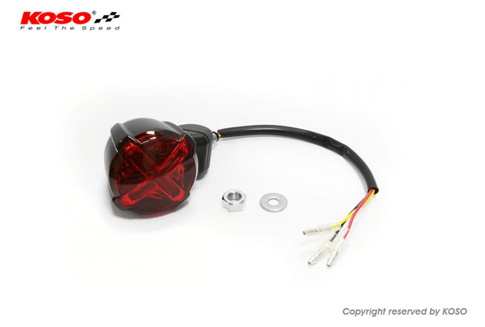 LED Rücklicht mit Bremslichtfunktion, GT-02S Klares Glas E-geprüft mit Halter