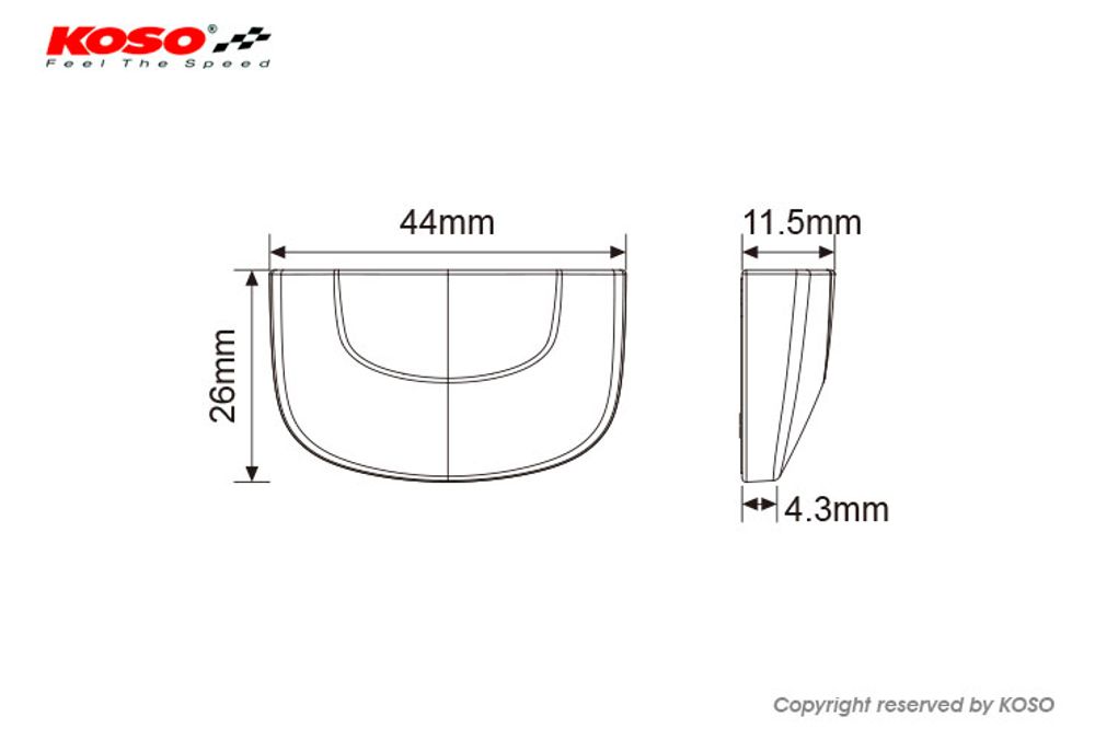 LED license plate lighting, CURVE (black) E-approved