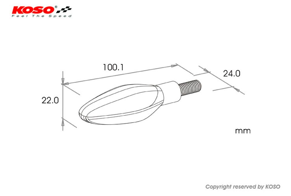 KOSO LED indicator Sonic with taillight + brake light function, matt black, E-tested