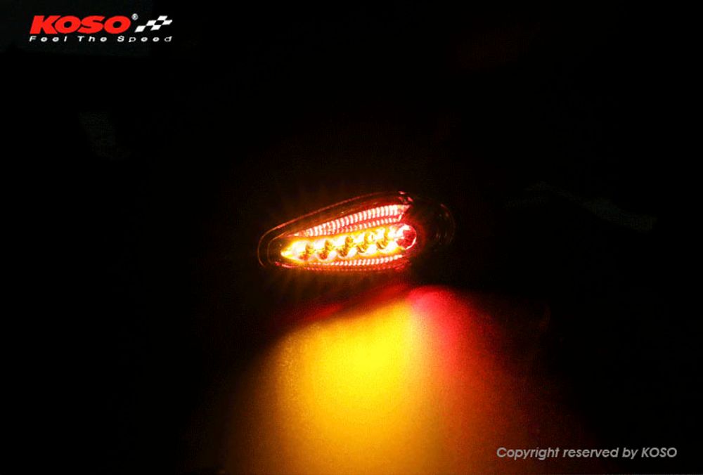 KOSO LED indicator Sonic with taillight + brake light function, matt black, E-tested