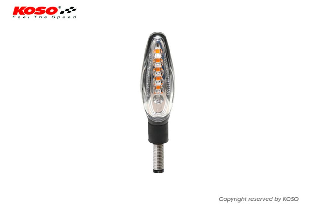 KOSO LED indicator Sonic with taillight + brake light function, matt black, E-tested