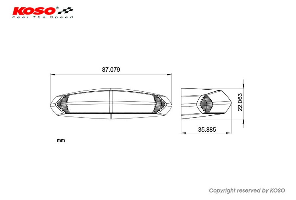 KOSO LED taillight GT-01 (smoked glass) E-tested