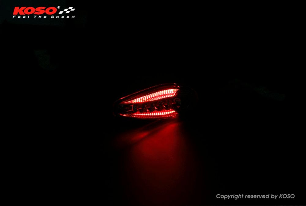 KOSO LED indicator Sonic with taillight + brake light function, matt black, E-tested