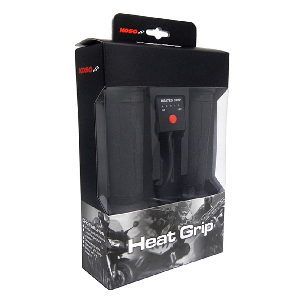 Heizgriffe 7/8 Zoll + 1 Zoll L=130mm mit externem Switch - schwarz