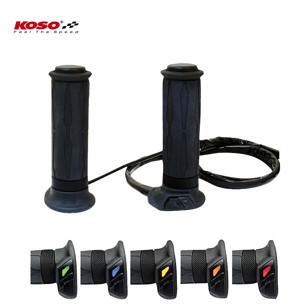 HG 13 heated grips 7/8 inch + 1 inch L=130mm (HG-13 with integrated switch) - black