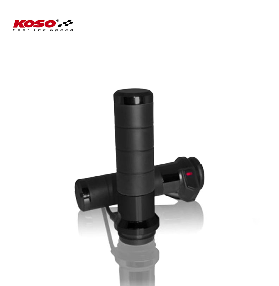 Titan Heizgriffe 7/8 Zoll + 1 Zoll L=130 mm mit integriertem Switch - schwarz