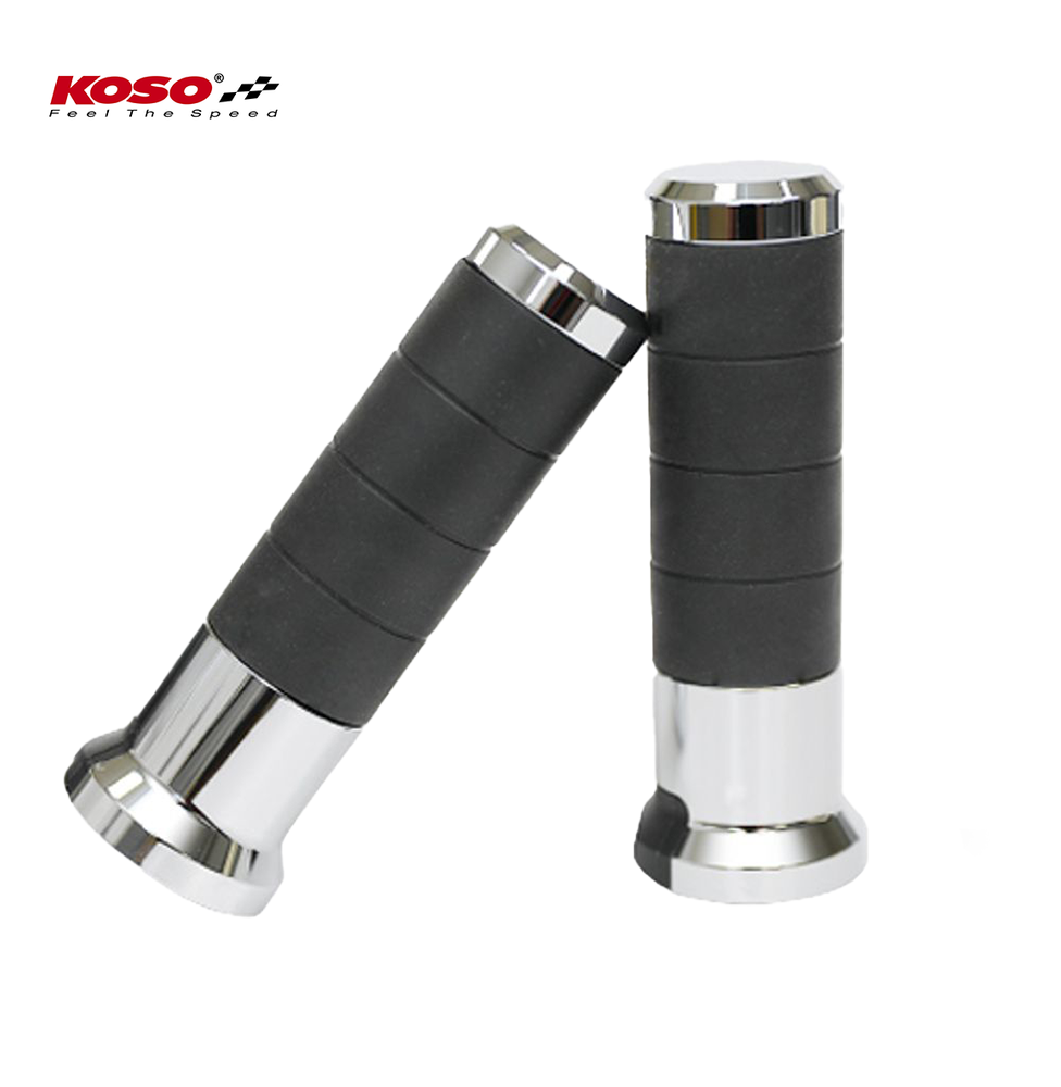Titan heated grips 7/8 inch + 1 inch L=120mm with external switch - chrome