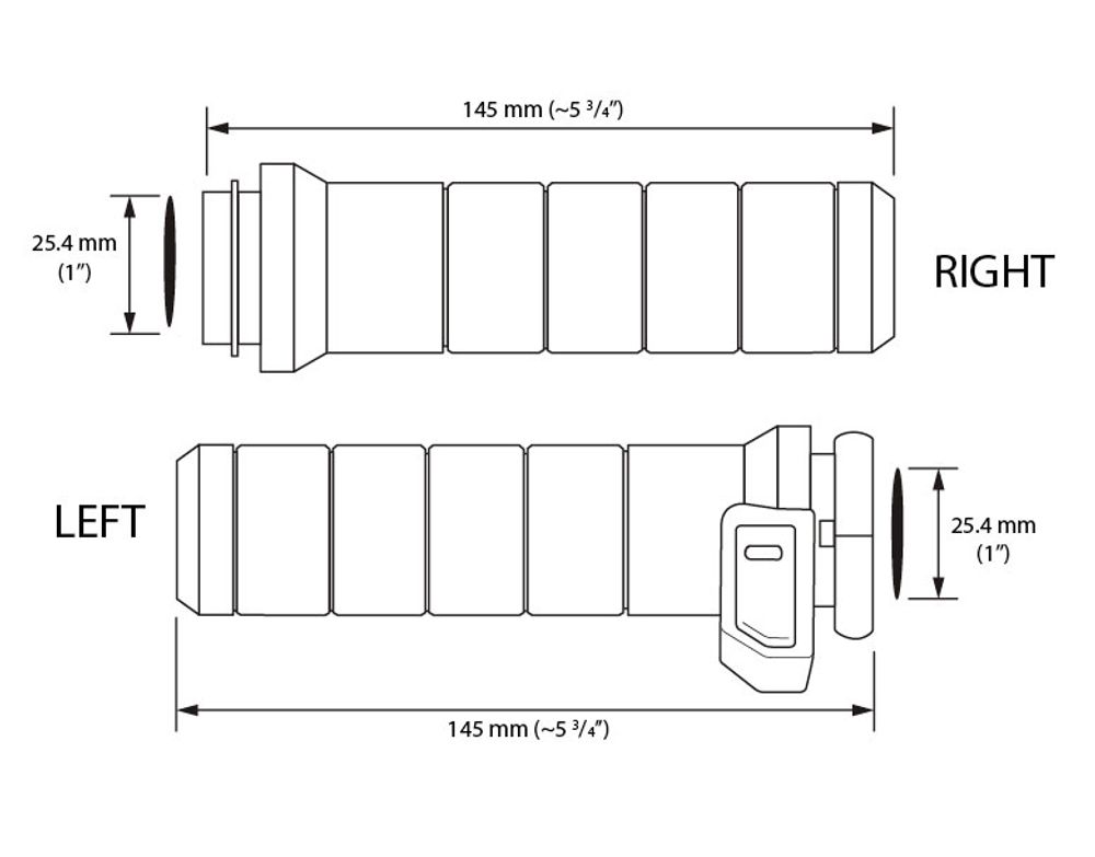 Titan-X heated grips with integrated switch suitable for Harley Davidson®, chrome