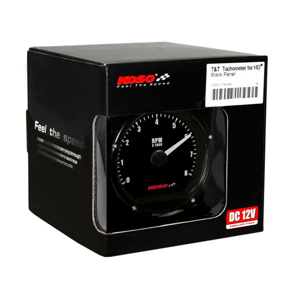 Instructions D75 tachometer with black dial and black surface 8000 rpm