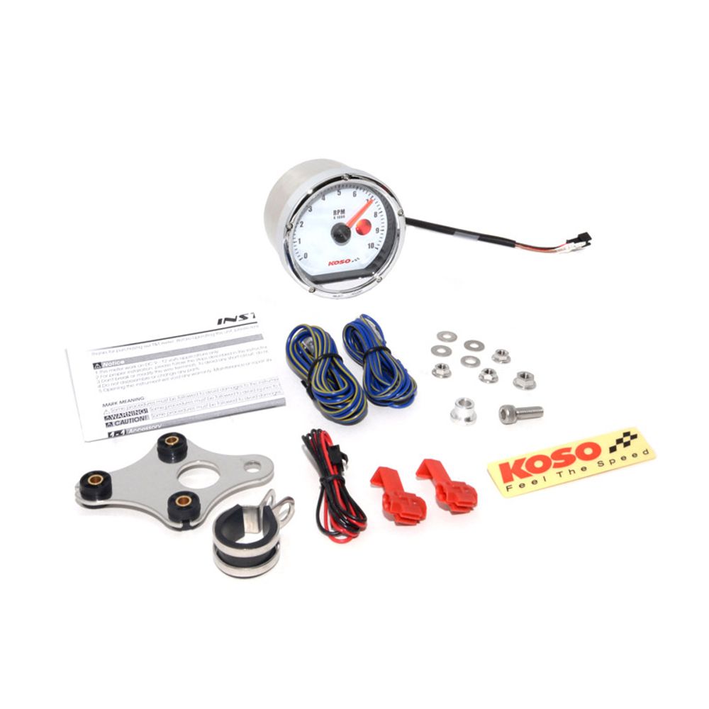 Instructions D75 tachometer with black dial and black surface 10000 rpm (with p