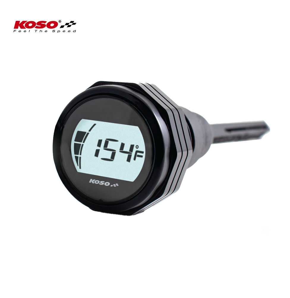 Koso Harley Davidson Oil Dipstick Black Housing / Positive LCD for 2007-2016 Touring Models