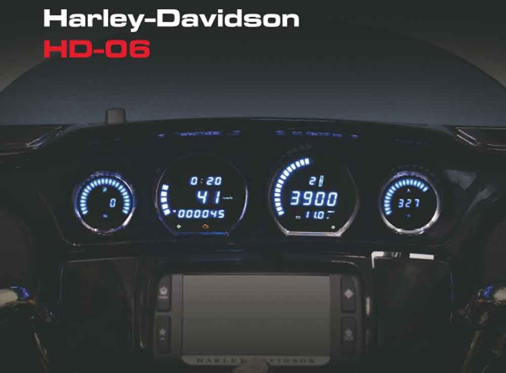 HD-06 passend für Harley Touring LED Instrument Kit for 2014-2021+ Rot Schwarz