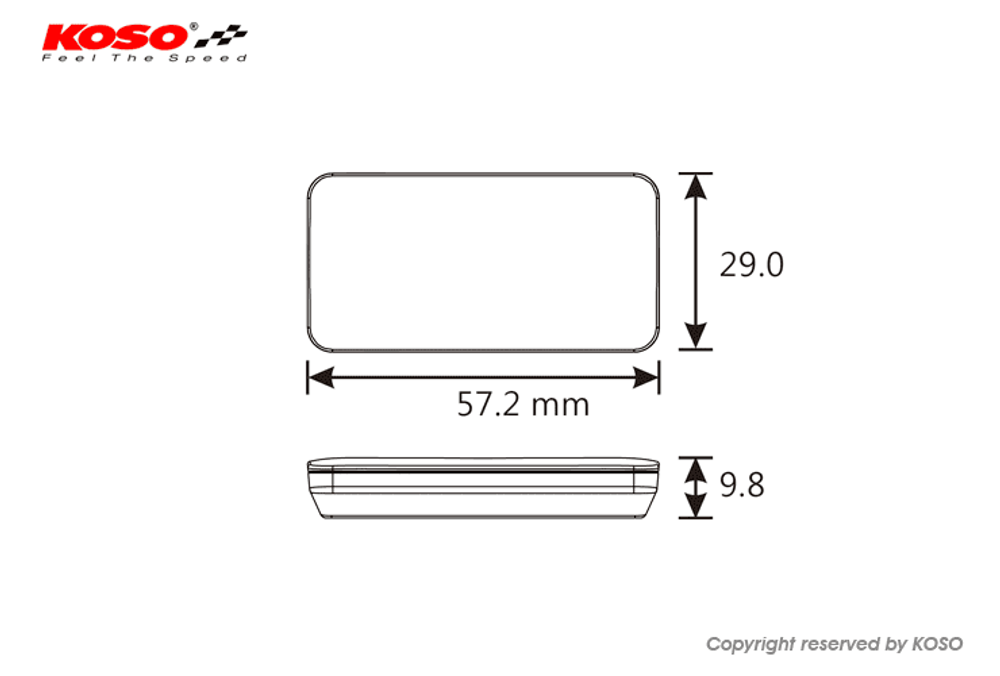 Slim Line New Generation Voltmeter + Thermometer Blau