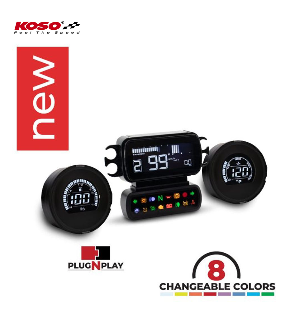 KOSO D2 Multifunktions Meter passend für HD Baggers 2014-2023