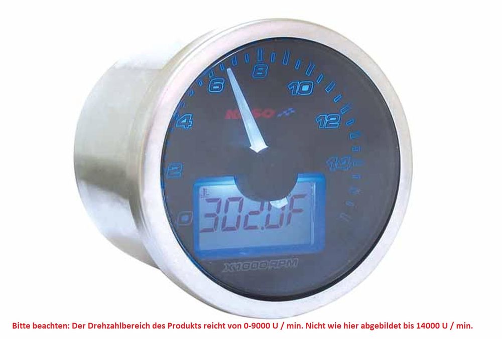 Instructions for Eclipse Style Tachometer Koso, black display display 0-9000 * 16000