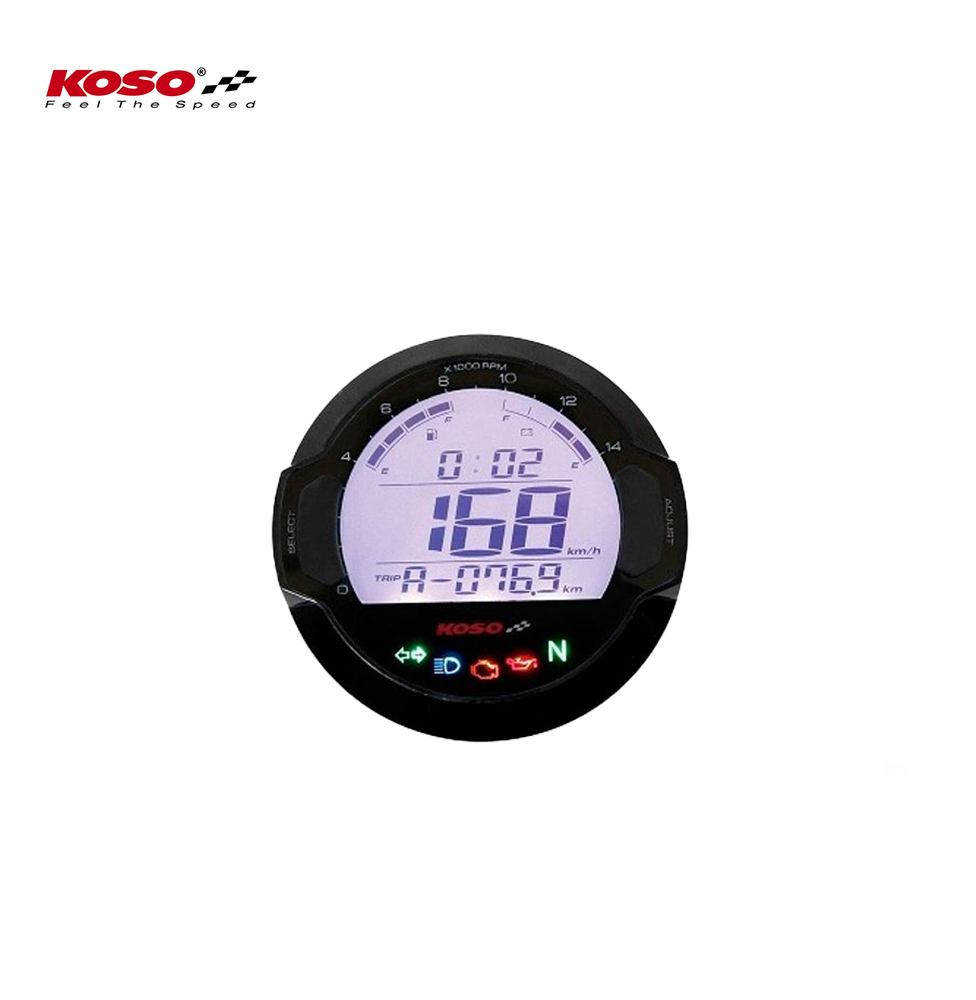 D64 DL-03SR Tachometer & Drehzahlmesser + Signalleuchten (LCD Display) mit ABE/KBA schwarz