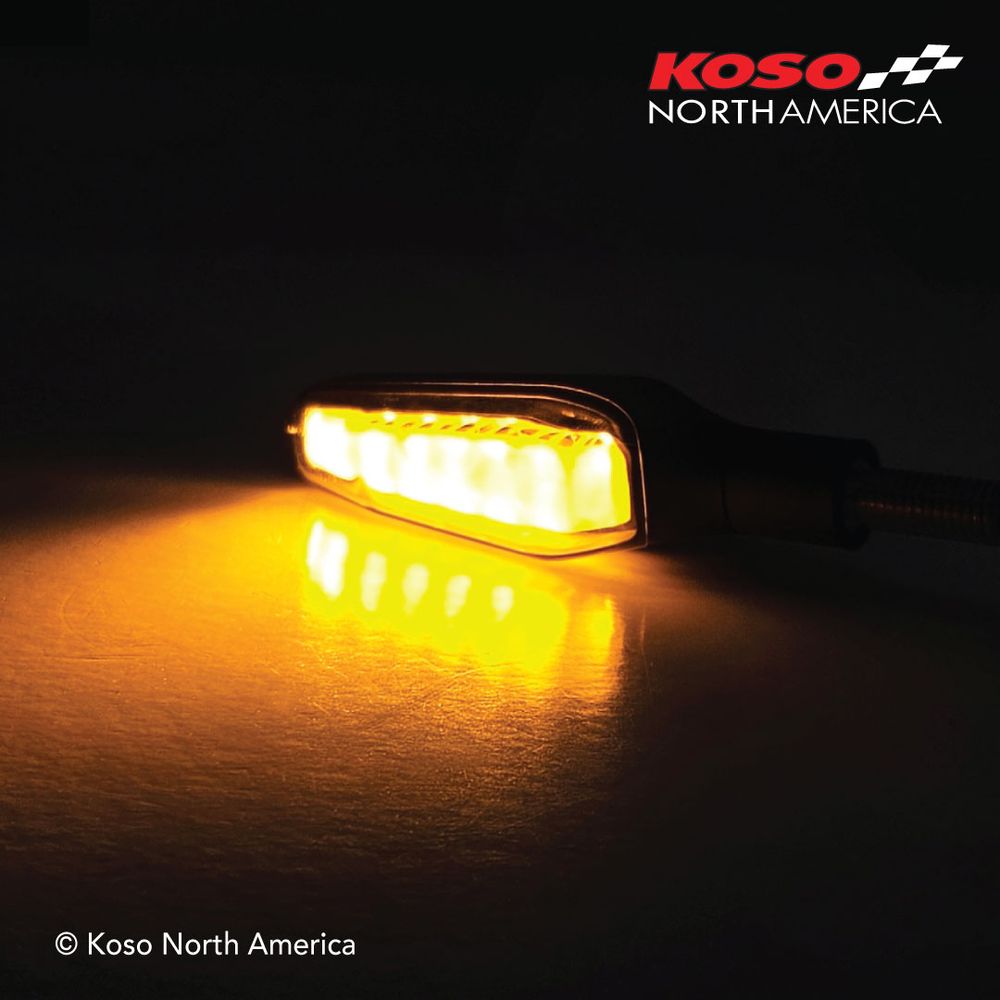 KOSO GW-04 Blinker, E-geprüft, Paar (2 Stück) getöntes Glas