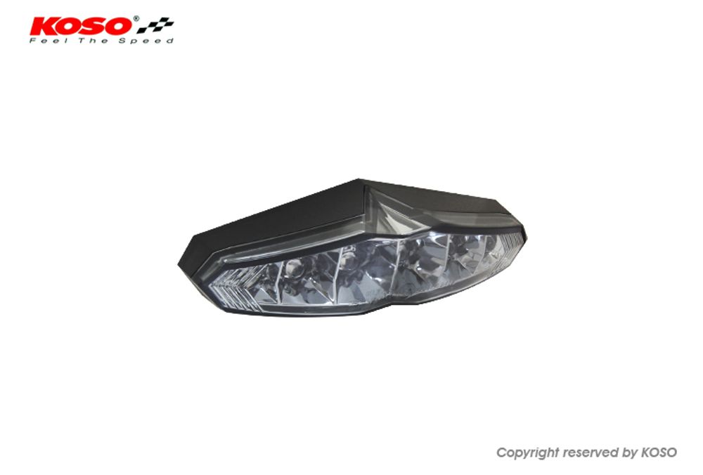LED Ruecklicht - Koso Infinity mit Kennzeichenbeleuchtung - Rauchglas E-geprüft