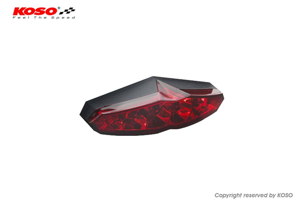 LED Ruecklicht - Koso Infinity mit Kennzeichenbeleuchtung -  rot E-geprüft