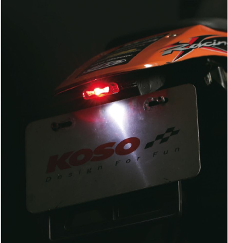 High-Power LED Rücklicht HAWKEYE mit Kennzeichenleuchte, Rauchglas