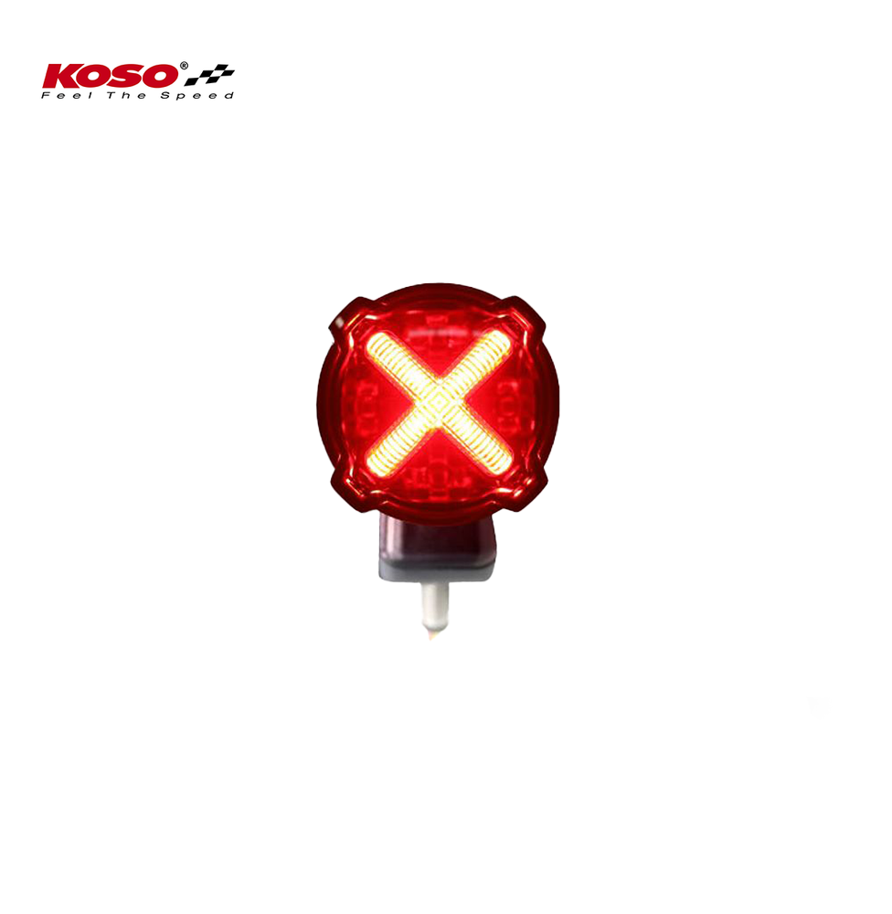 LED taillight with brake light function, GT-02S red glass E-tested with holder