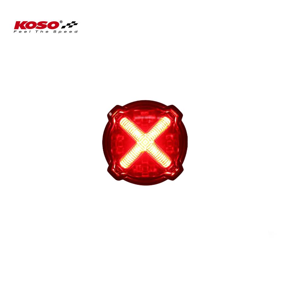 LED taillight with brake light function, GT-02 red glass E-tested