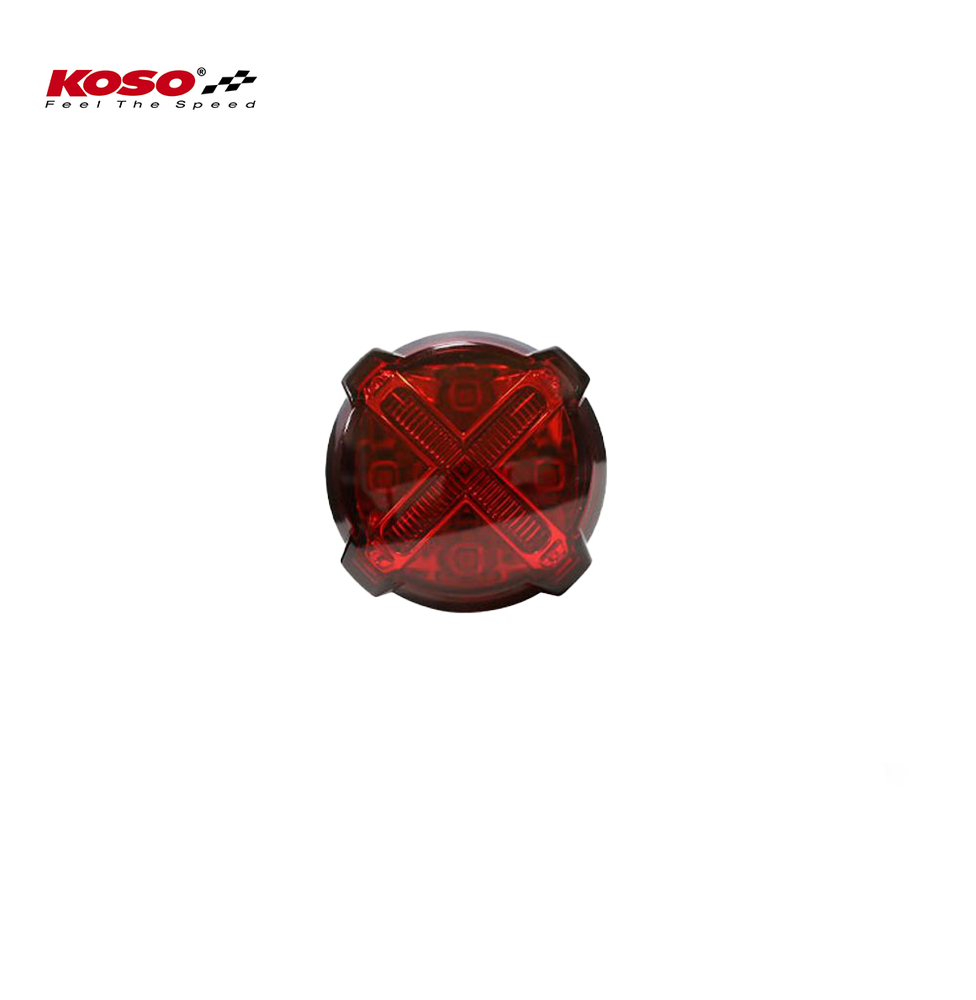 LED taillight with brake light function, GT-02 red glass E-tested