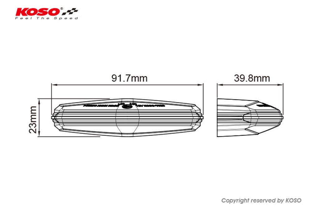 KOSO LED tail light GT-06 (smoke glass) E-tested