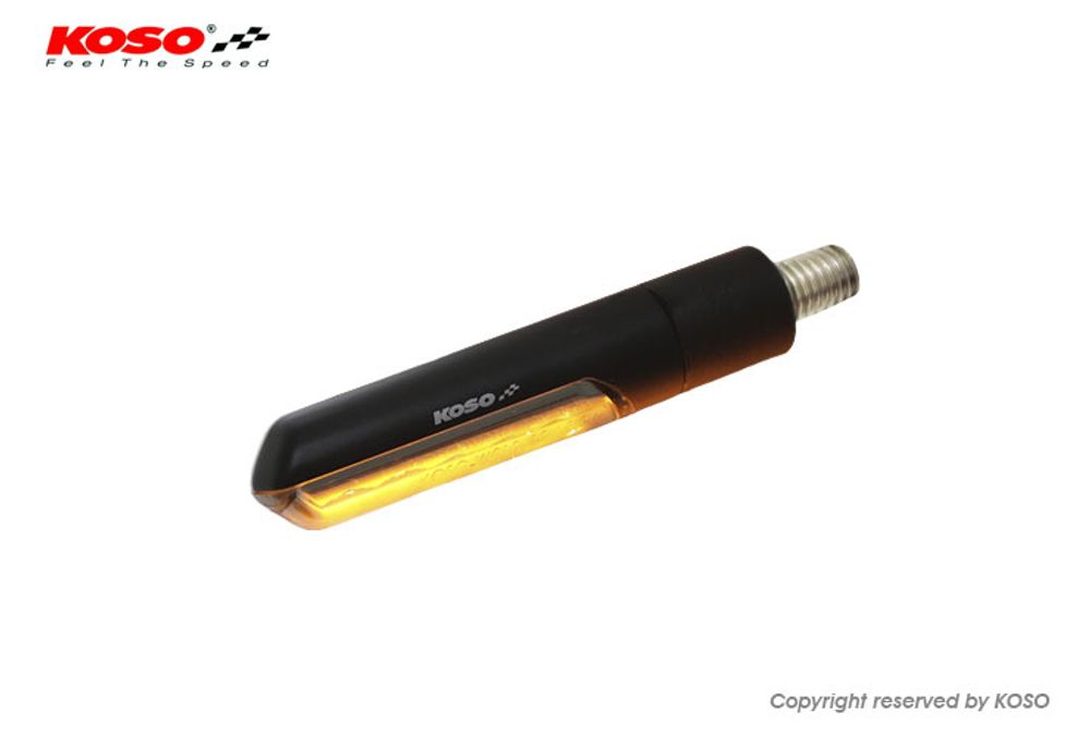 Koso LED indicator ELECTRO E-tested with running light function (black body/smoked glass)