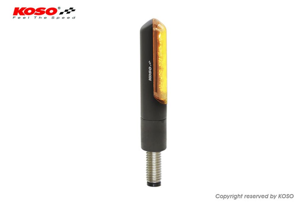 Koso LED indicator ELECTRO E-tested with running light function (black body/smoked glass)