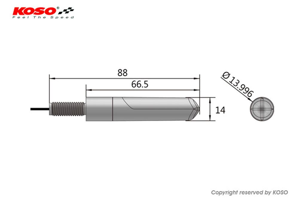 Koso LED indicator ELECTRO E-tested with running light function (black body/smoked glass)