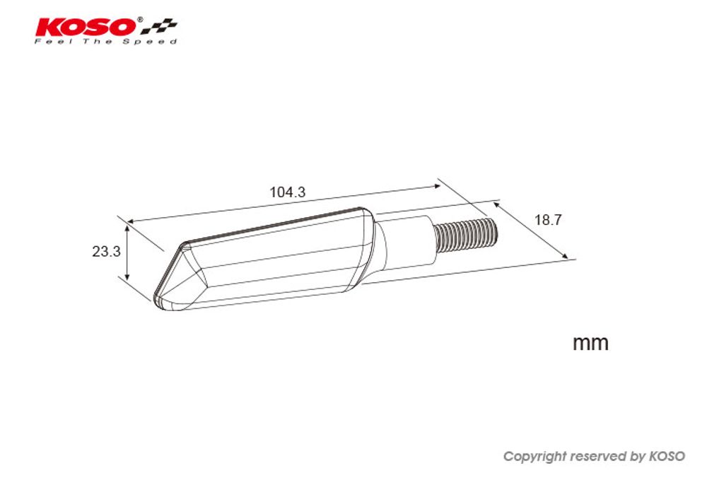 KOSO GW-03 LED Blinker mit integrierter Rücklicht- Bremslicht Funktion