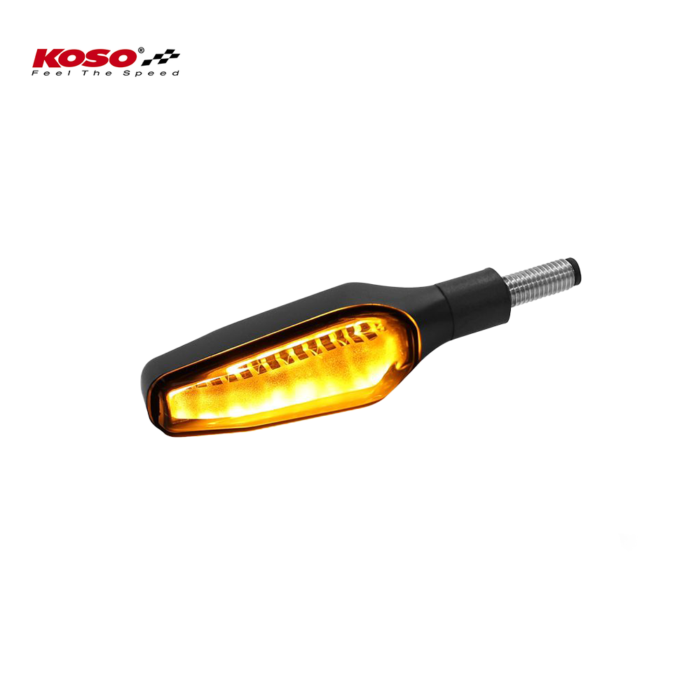 KOSO GW-04 indicators, E-approved, pair (2 pieces) tinted glass