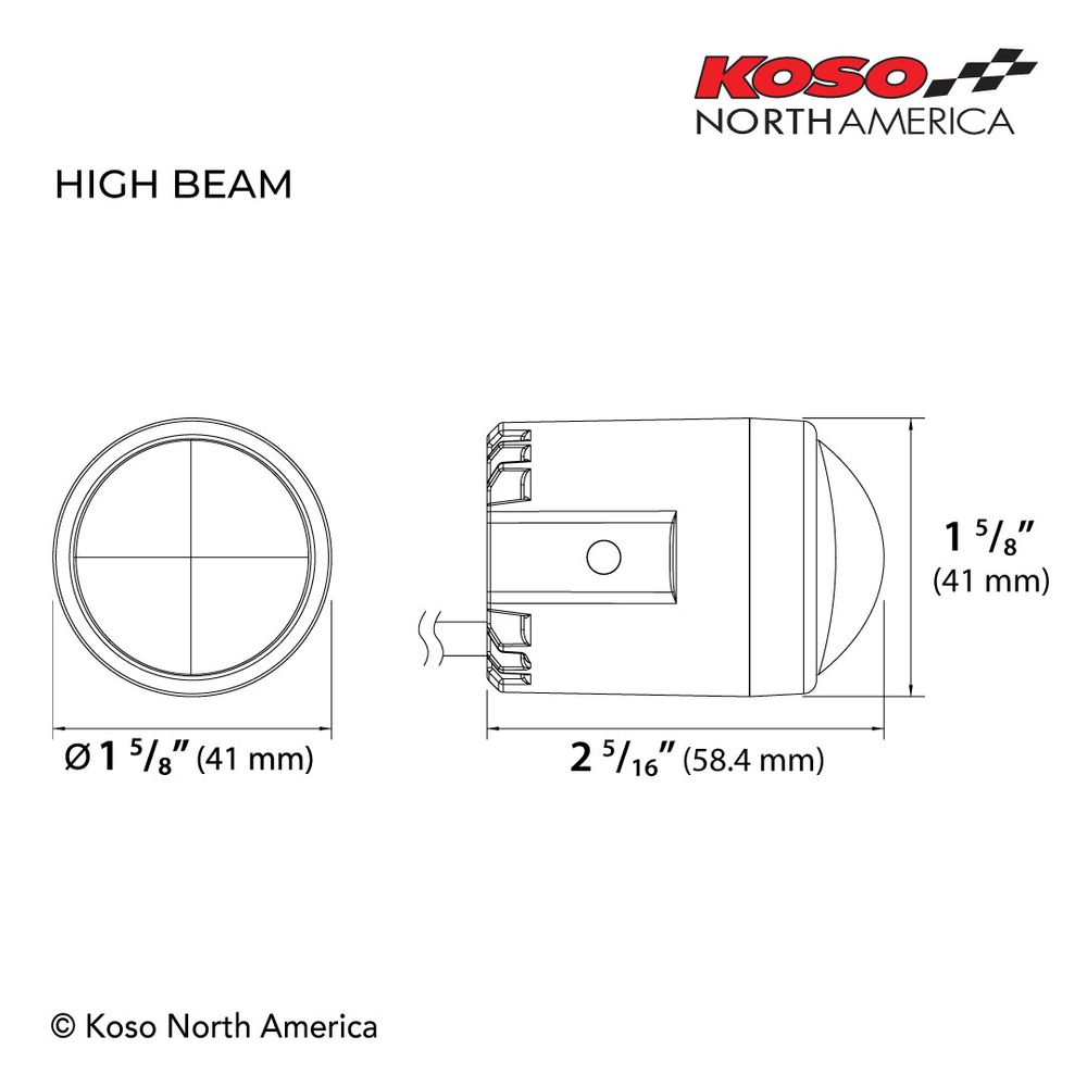 KOSO Mini LED Scheinwerfer Serie Fernlicht E-Mark / DOT geprüft
