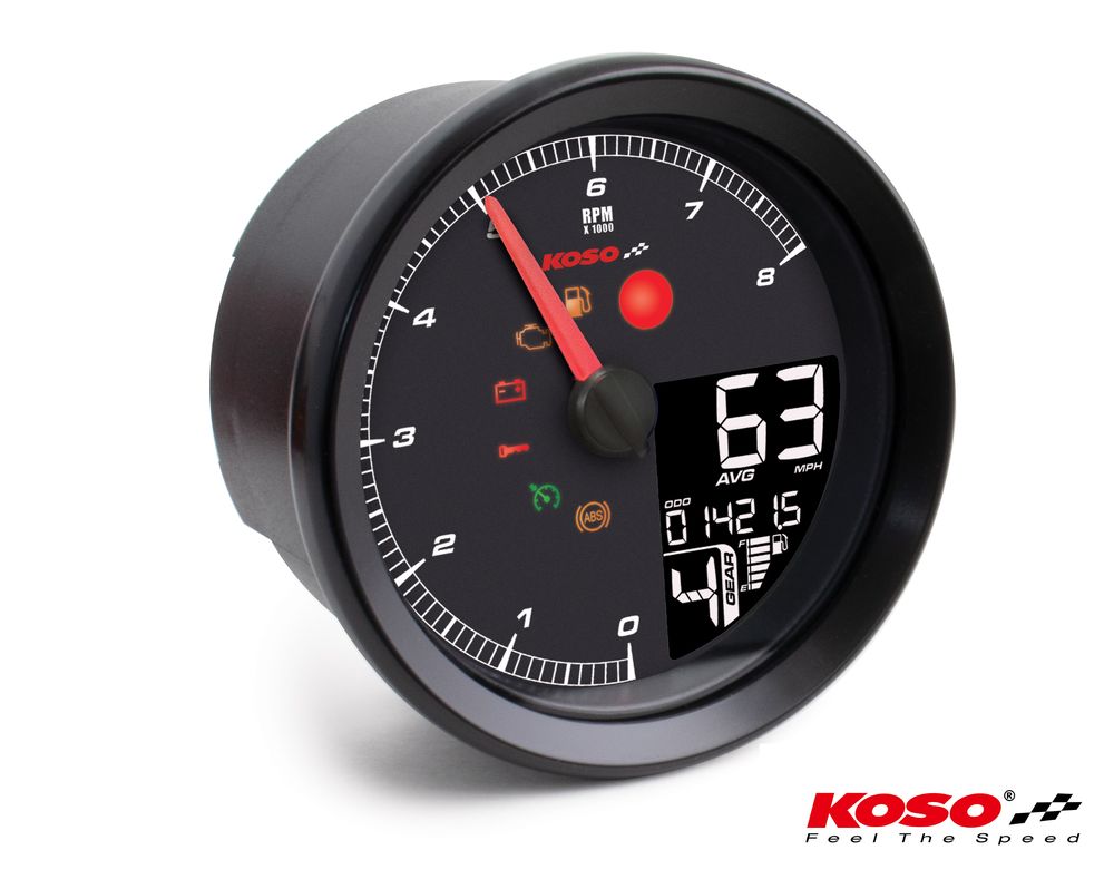 KOSO HD-01-04 für XL-883 & XL-1200 2004 - 2013 // Dyna 2004-2011 schwarzer Rand