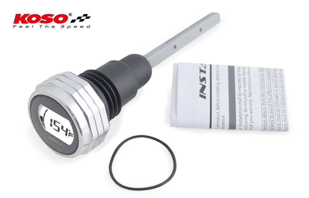 Koso Harley Davidson Oil Dipstick Silver Housing / Positive LCD for Touring Models from 2017+