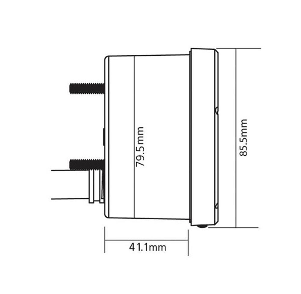 D75 Tachometer mit schwarzem Ziffernblatt, schwarzer Oberflaeche und Chrom-Blende 0-140 km/h oder MP