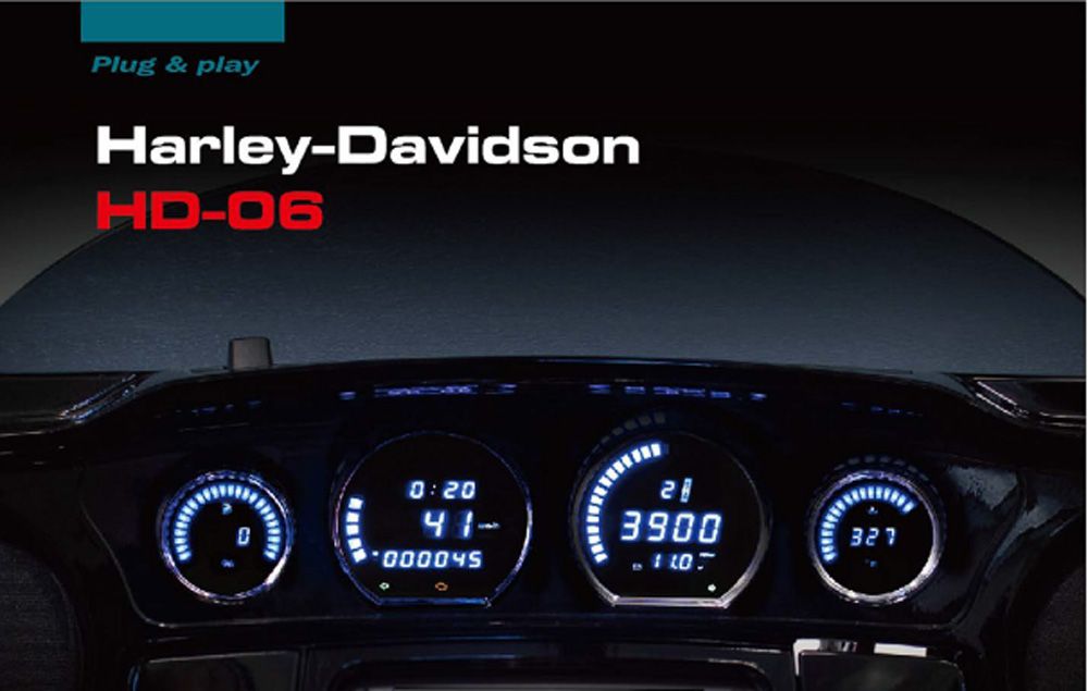 HD-06 passend für Harley Touring LED Instrument Kit für Modelle 2014-2021+ Blau Schwarz