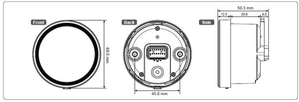 KOSO D60 passend für Harley Davidson® TNT-05 Tachometer bis 160 km/h , MPH ABE schwarzer Ring