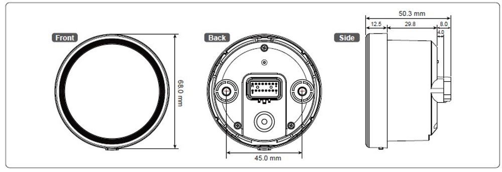 KOSO D60 TNT-05 Chrom Ring Drehzahlmesser -12000 RPM universal