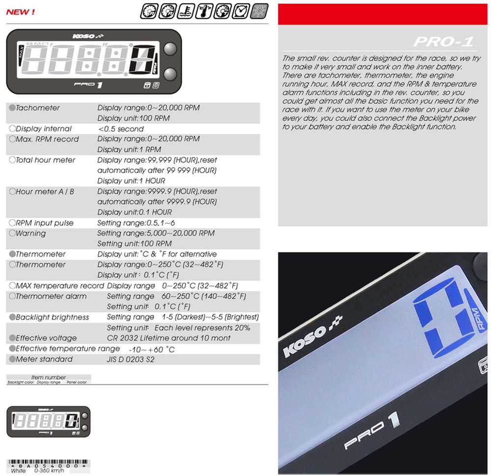 PRO-1 Drehzahlmesser