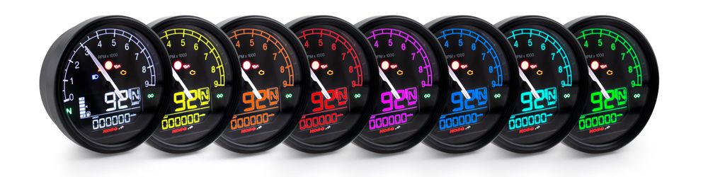 Koso D80 TNT-05 Tachometer / Drehzahlmesser Km/h, MPH ABE, schwarzer Ring