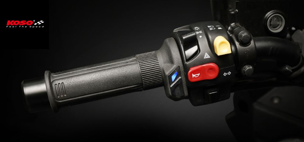 HG 13 heated grips 7/8 inch + 1 inch L=120mm (HG-13 with integrated switch) - black