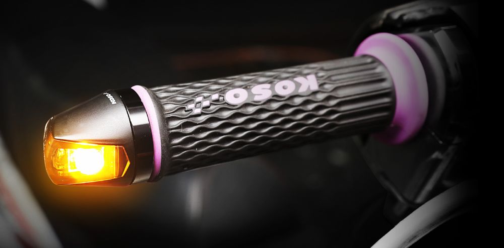 LED indicator Knight - handlebar end indicator, black, smoked lens E-tested