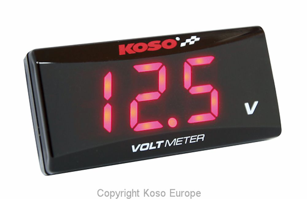 Volt Meter SUPER SLIM rot