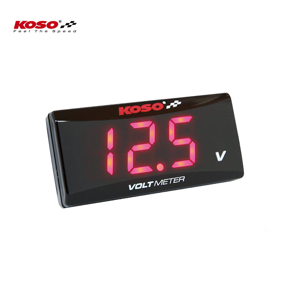 Volt Meter SUPER SLIM rot