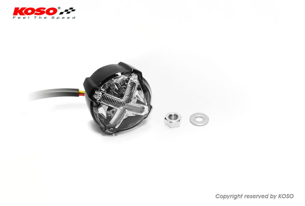 LED Rücklicht mit Bremslichtfunktion, GT-02 Rotes Glas E-geprüft