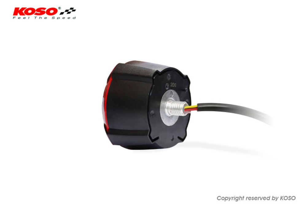 LED taillight with brake light function, GT-02 red glass E-tested 