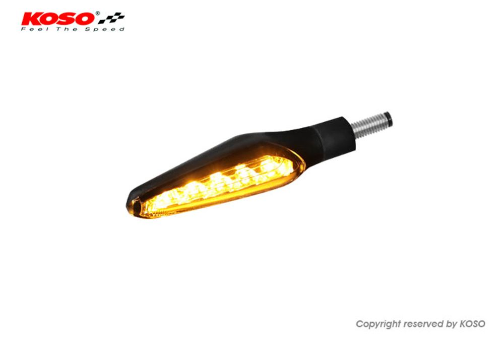 KOSO LED Blinker Z4 mit Lauflichtfunktion, schwarz matt E-geprüft 2 Stück im Set